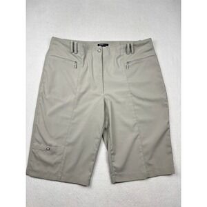 DKNY Golf Shorts Womens 18 Bermuda Straight Leg Zipper Pocket
